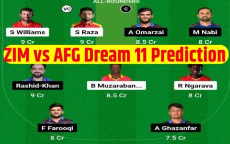 ZIM vs AFG Dream11 Prediction In Hindi, 2nd ODI